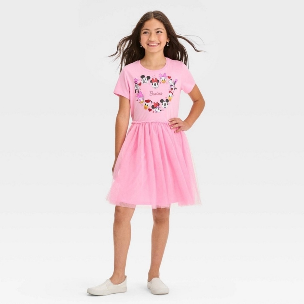 Disney Minnie Mouse‎ Besties Pink Tulle Dress Medium NWT